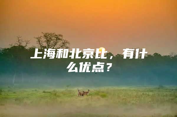 上海和北京比，有什么优点？