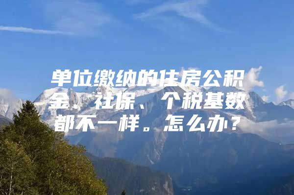 单位缴纳的住房公积金、社保、个税基数都不一样。怎么办？