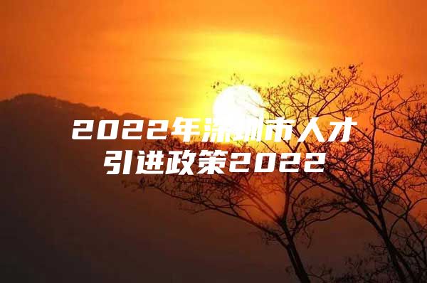 2022年深圳市人才引进政策2022