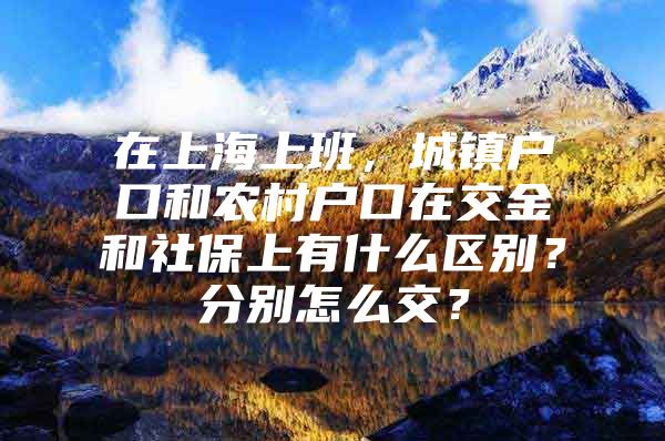 在上海上班，城镇户口和农村户口在交金和社保上有什么区别？分别怎么交？