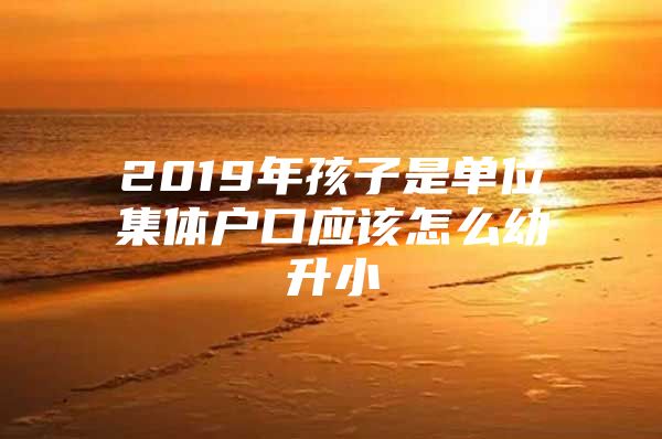 2019年孩子是单位集体户口应该怎么幼升小