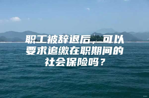 职工被辞退后，可以要求追缴在职期间的社会保险吗？