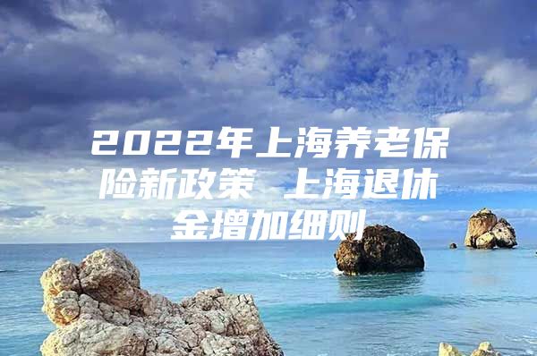 2022年上海养老保险新政策 上海退休金增加细则