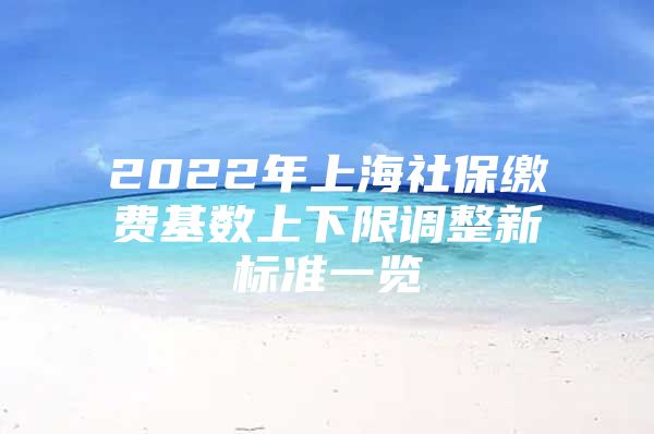 2022年上海社保缴费基数上下限调整新标准一览