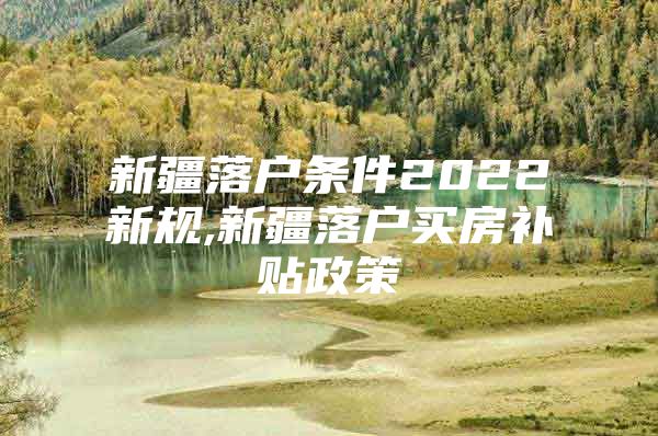 新疆落户条件2022新规,新疆落户买房补贴政策