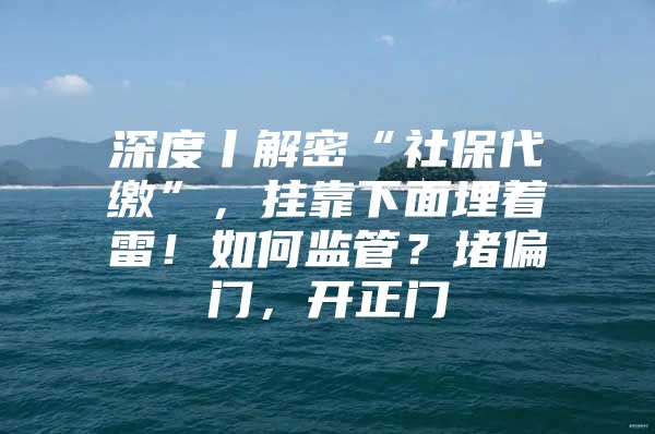 深度丨解密“社保代缴”，挂靠下面埋着雷！如何监管？堵偏门，开正门