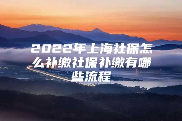 2022年上海社保怎么补缴社保补缴有哪些流程