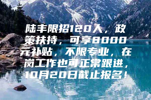 陆丰限招120人，政策扶持，可享8000元补贴，不限专业，在岗工作也可正常跟进，10月20日截止报名！