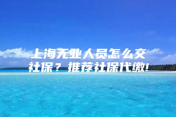 上海无业人员怎么交社保？推荐社保代缴!