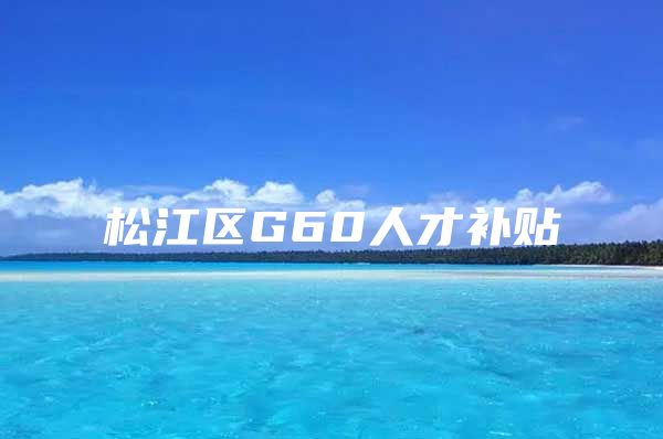 松江区G60人才补贴