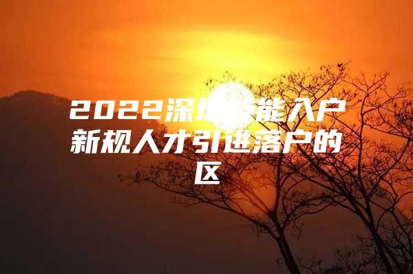 2022深圳技能入户新规人才引进落户的区