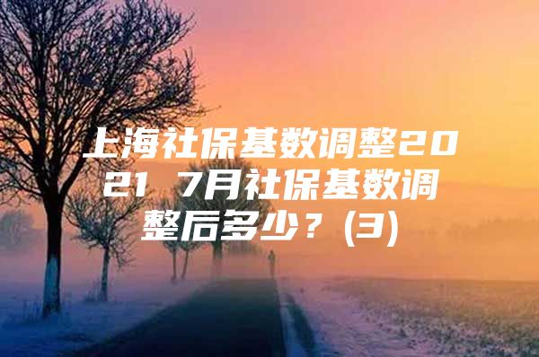 上海社保基数调整2021 7月社保基数调整后多少？(3)