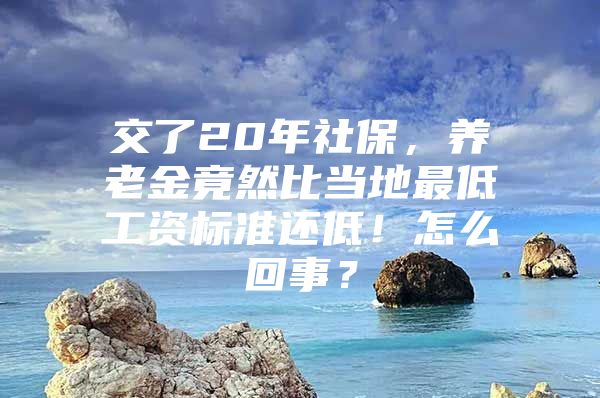 交了20年社保，养老金竟然比当地最低工资标准还低！怎么回事？