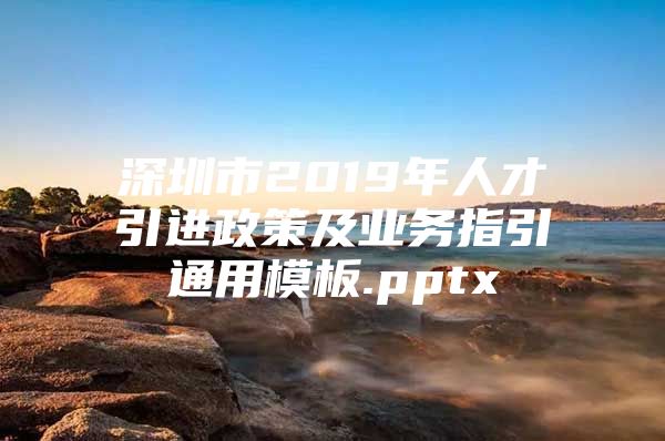 深圳市2019年人才引进政策及业务指引通用模板.pptx