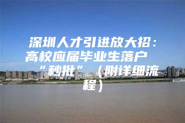 深圳人才引进放大招：高校应届毕业生落户“秒批”（附详细流程）