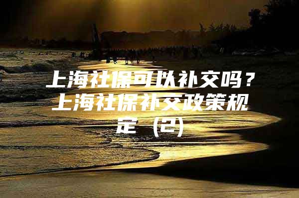 上海社保可以补交吗？上海社保补交政策规定 (2)