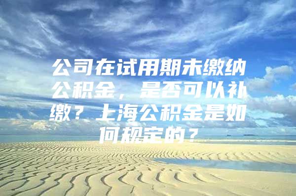 公司在试用期未缴纳公积金，是否可以补缴？上海公积金是如何规定的？