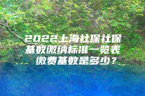 2022上海社保社保基数缴纳标准一览表 缴费基数是多少？