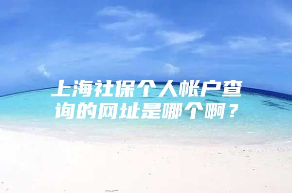 上海社保个人帐户查询的网址是哪个啊？