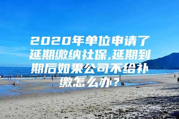 2020年单位申请了延期缴纳社保,延期到期后如果公司不给补缴怎么办？