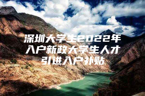 深圳大学生2022年入户新政大学生人才引进入户补贴