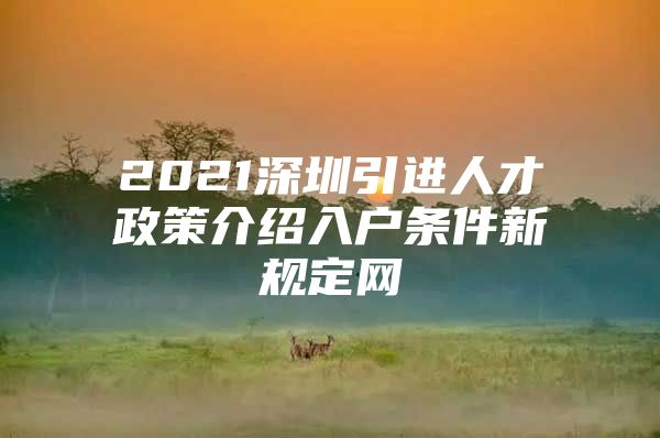 2021深圳引进人才政策介绍入户条件新规定网