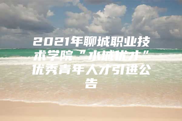 2021年聊城职业技术学院“水城优才”优秀青年人才引进公告