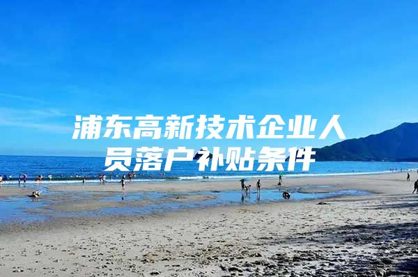 浦东高新技术企业人员落户补贴条件