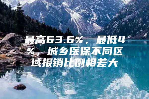 最高63.6%，最低4%，城乡医保不同区域报销比例相差大