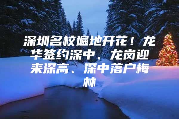 深圳名校遍地开花！龙华签约深中、龙岗迎来深高、深中落户梅林