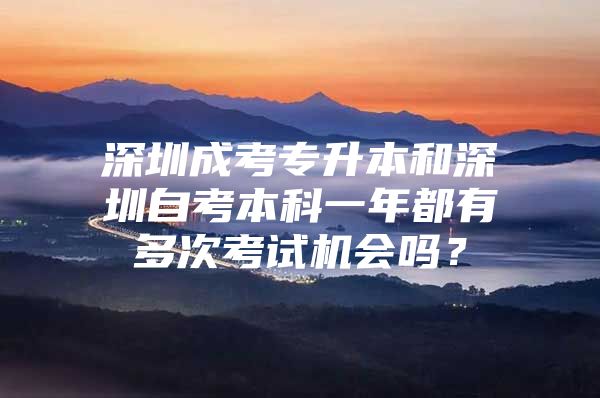 深圳成考专升本和深圳自考本科一年都有多次考试机会吗？