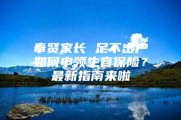 奉贤家长 足不出户如何申领生育保险？最新指南来啦