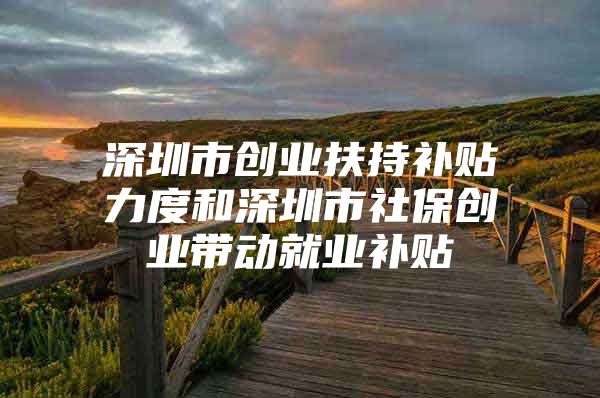 深圳市创业扶持补贴力度和深圳市社保创业带动就业补贴