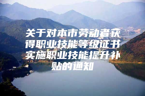 关于对本市劳动者获得职业技能等级证书实施职业技能提升补贴的通知