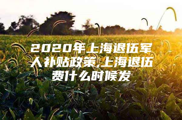 2020年上海退伍军人补贴政策,上海退伍费什么时候发