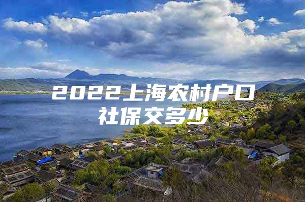 2022上海农村户口社保交多少