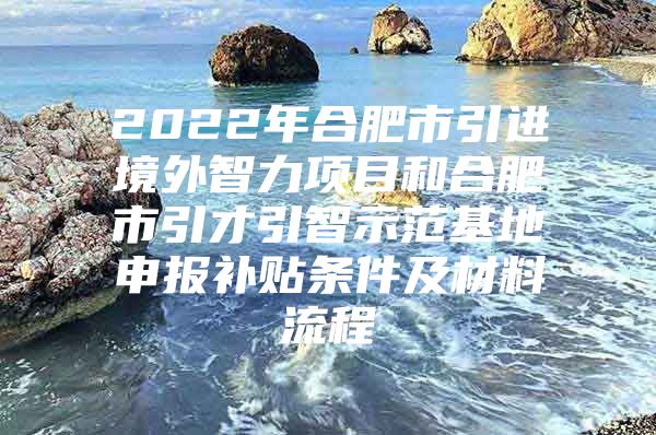 2022年合肥市引进境外智力项目和合肥市引才引智示范基地申报补贴条件及材料流程