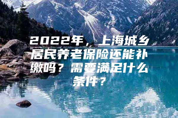 2022年，上海城乡居民养老保险还能补缴吗？需要满足什么条件？