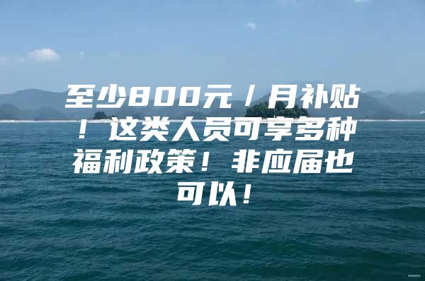 至少800元／月补贴！这类人员可享多种福利政策！非应届也可以！