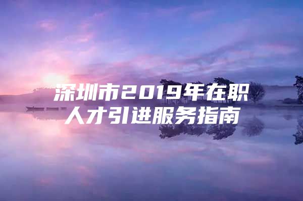 深圳市2019年在职人才引进服务指南