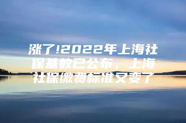 涨了!2022年上海社保基数已公布，上海社保缴费标准又变了