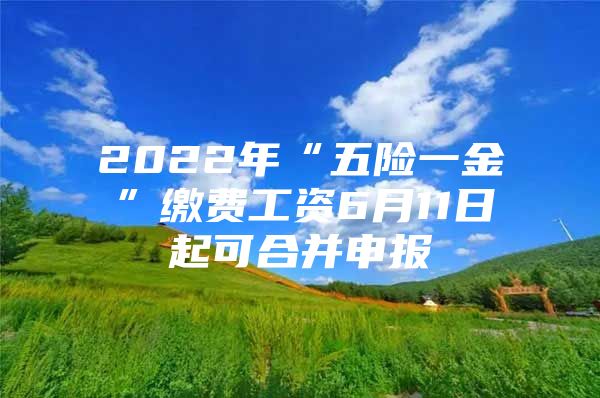 2022年“五险一金”缴费工资6月11日起可合并申报