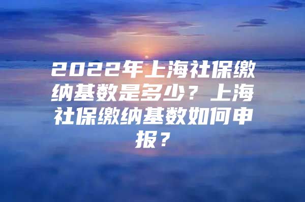 2022年上海社保缴纳基数是多少？上海社保缴纳基数如何申报？