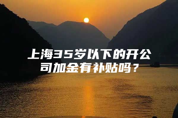 上海35岁以下的开公司加金有补贴吗？