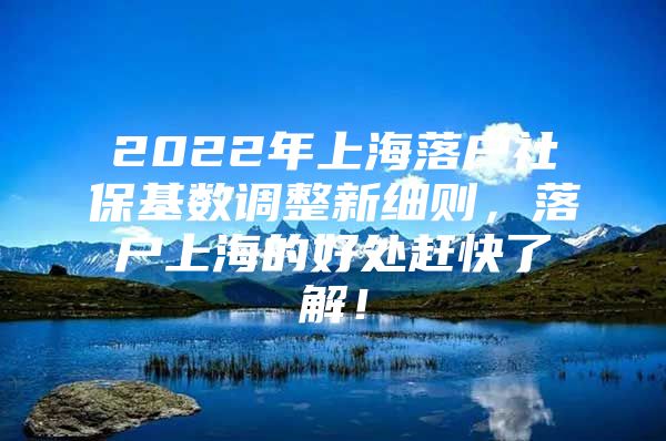 2022年上海落户社保基数调整新细则，落户上海的好处赶快了解！