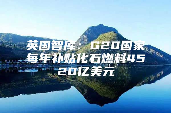 英国智库：G20国家每年补贴化石燃料4520亿美元