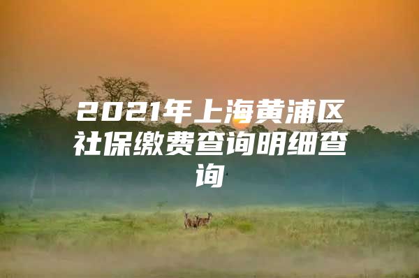 2021年上海黄浦区社保缴费查询明细查询