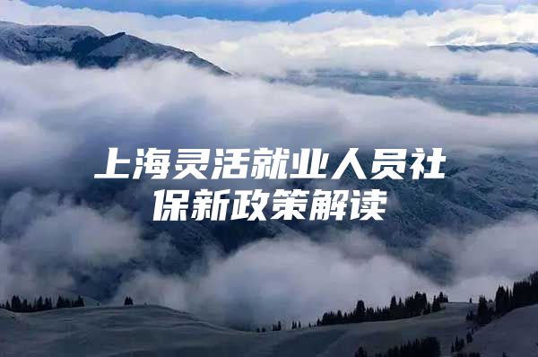 上海灵活就业人员社保新政策解读