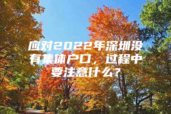 应对2022年深圳没有集体户口，过程中要注意什么？