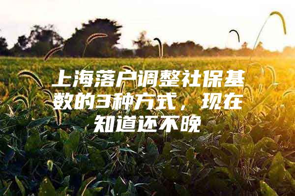 上海落户调整社保基数的3种方式，现在知道还不晚